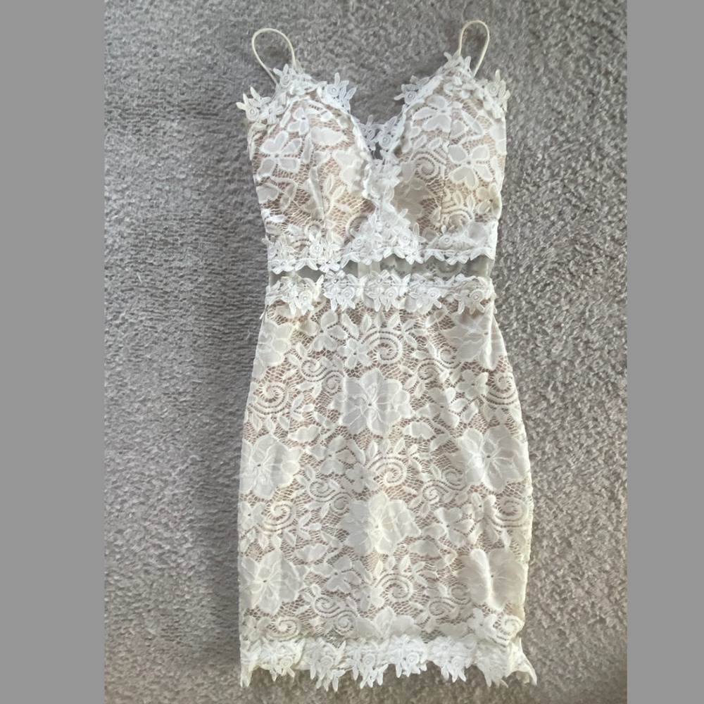 Windsor White and Nude Floral Dress